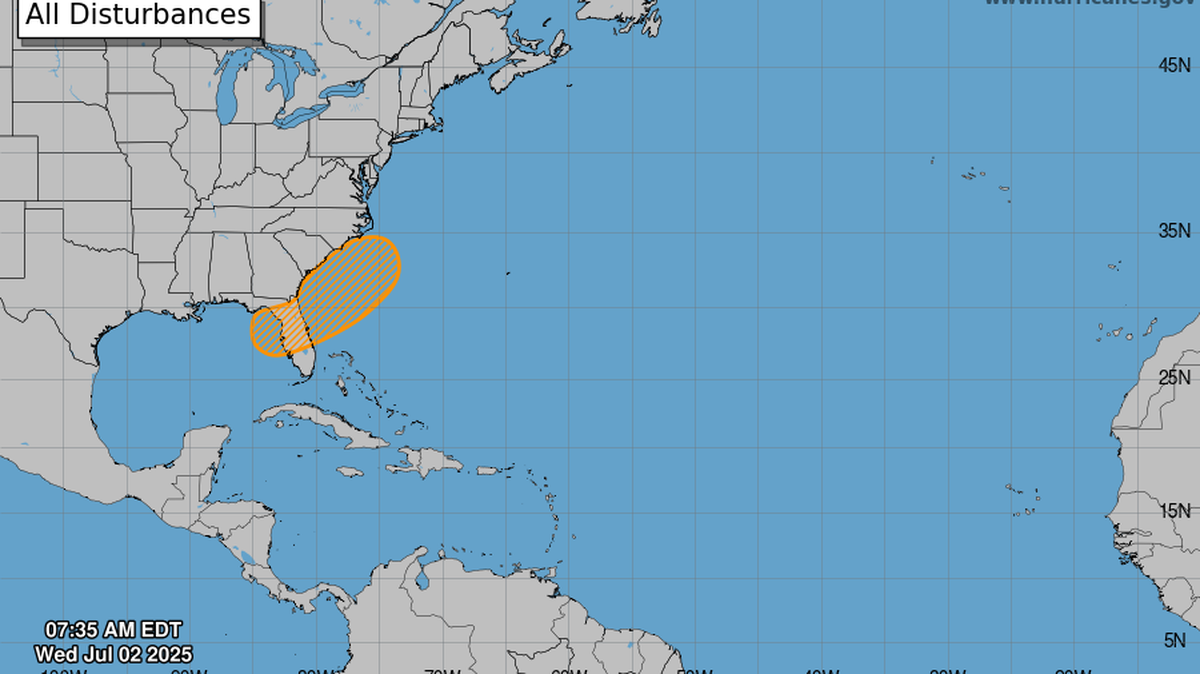 Forecasters have upped the chances that a tropical system develops over North Florida sometime in the next seven days.