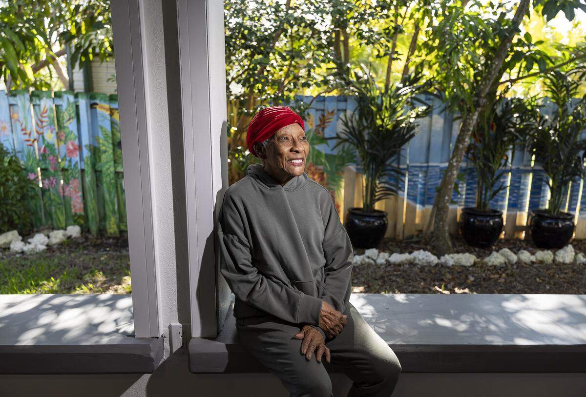Cynthia Lawrence, 89, is photographed at the Bethel House Bahamian American Museum on Saturday, Dec. 20, 2025, in Perrine. Lawrence is among six women being honored during the museum's inaugural Perrine Pioneer Women luncheon.