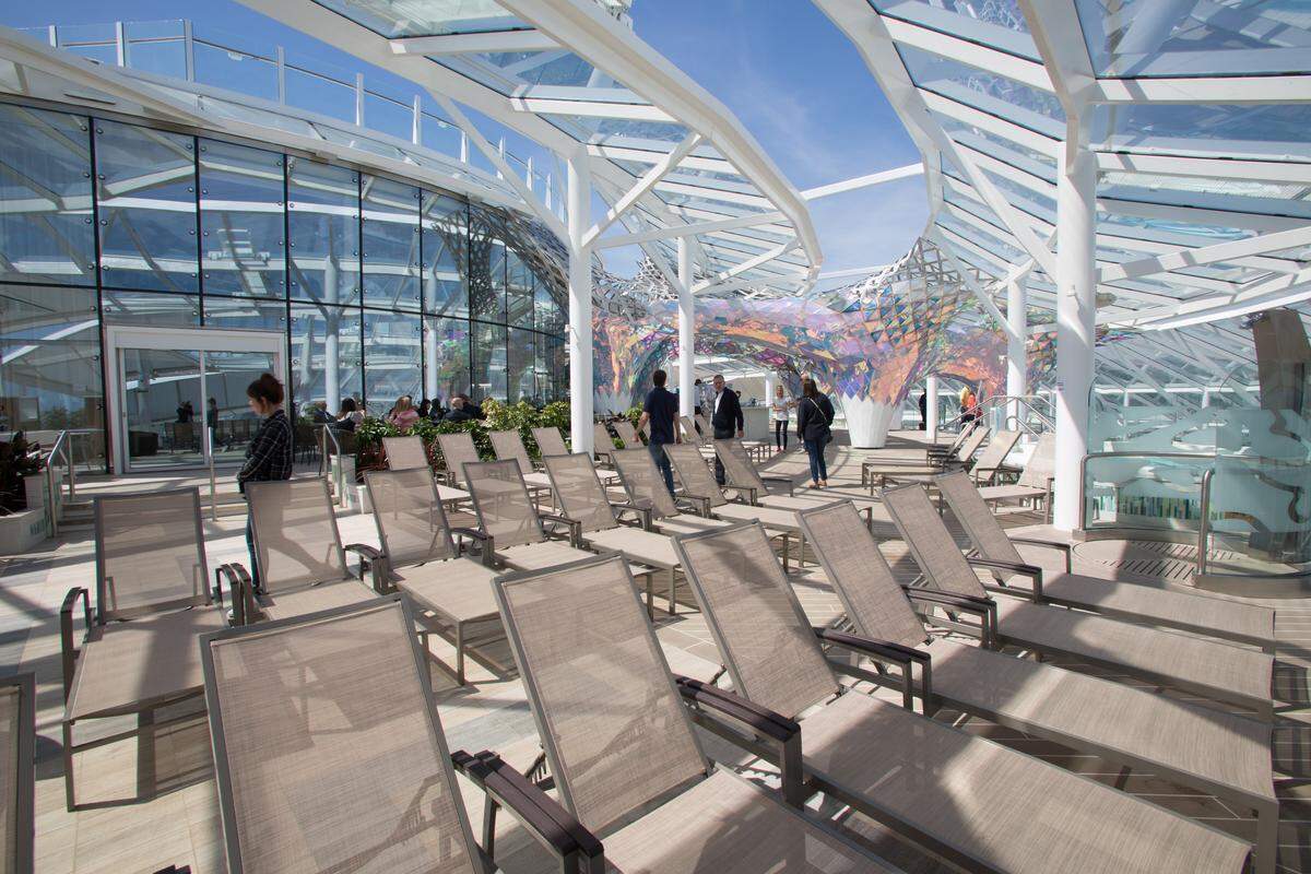 The Solarium area on board Royal Caribbean’s Symphony of the Seas.