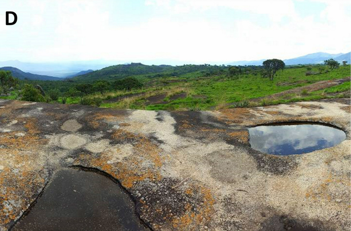 A photo shows the rocky pools where researchers found Namba pygmy toads breeding.