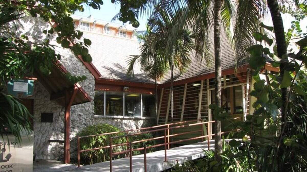 This is the Miami-Dade Library’s Coconut Grove branch, 2875 McFarlane Rd. It won’t be open Monday.