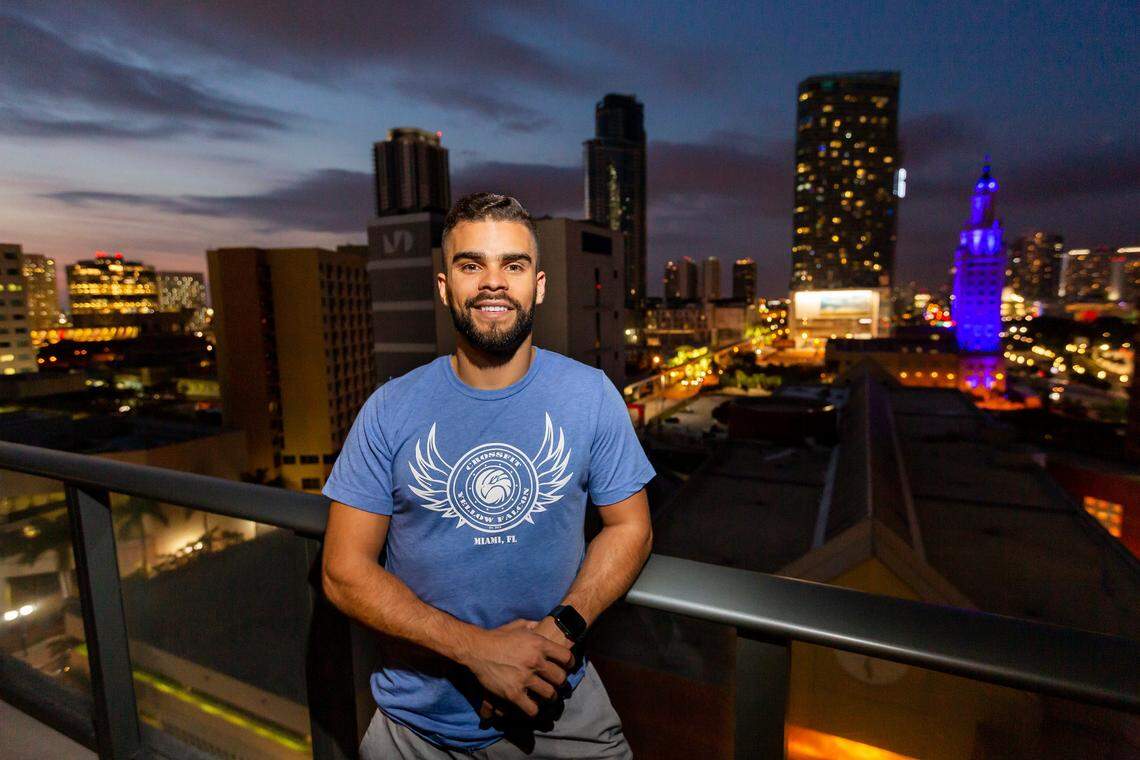 Carlos Gordian, 27, is a resident of X Miami, a co-living apartment complex which rents individual rooms inside a luxury rental building in downtown Miami. Gordian says he pays nearly $1,500 monthly in rent, which includes his room, luxury amenities, parking, internet, electricity and a balcony view of downtown Miami.