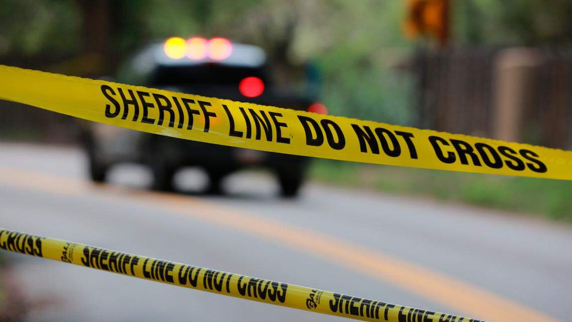 The suspects rammed into a police car before fleeing, deputies said. (AP Photo/Cedar Attanasio)