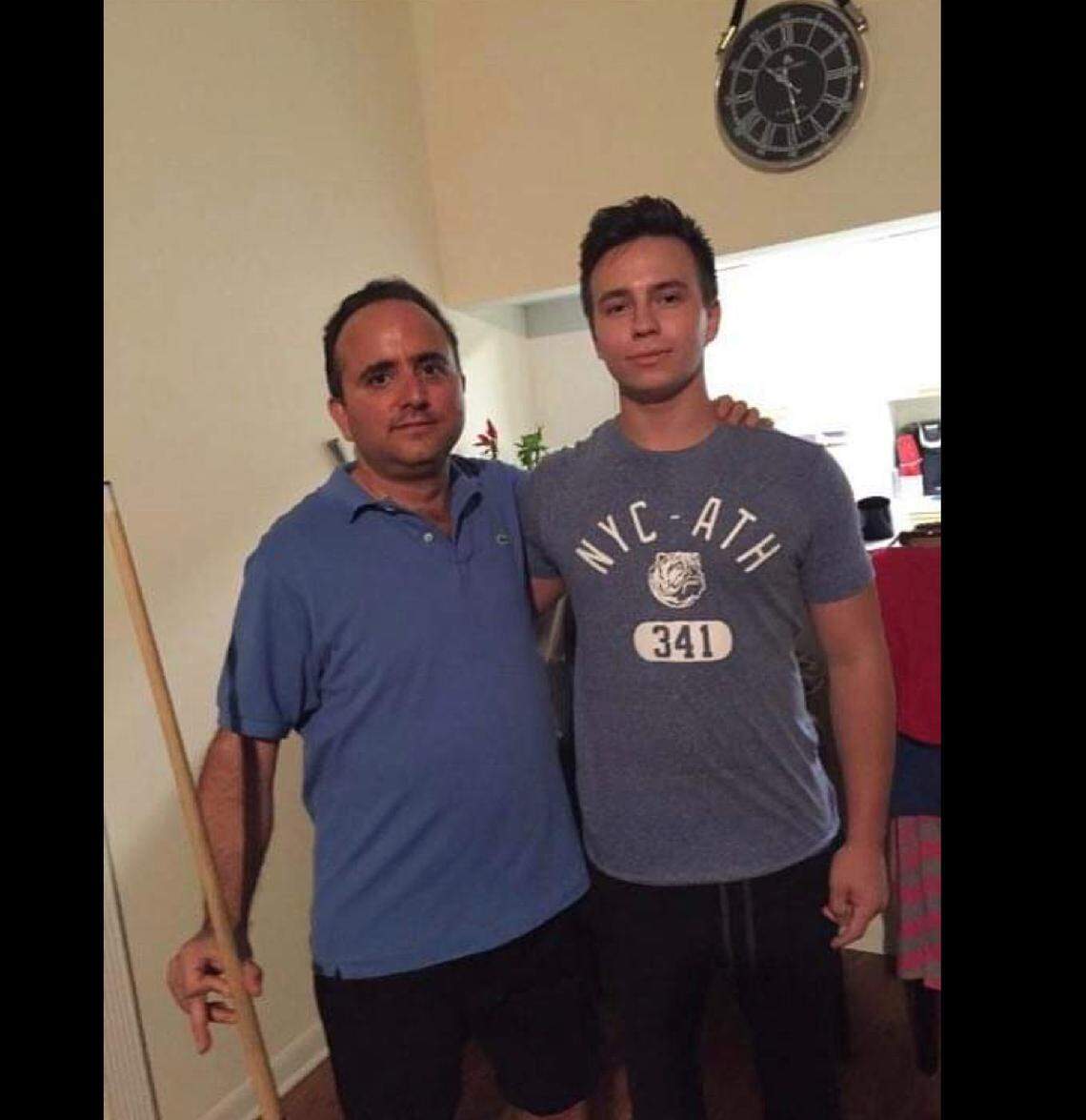 Michael Altman stands with his son Nicholas Altman.