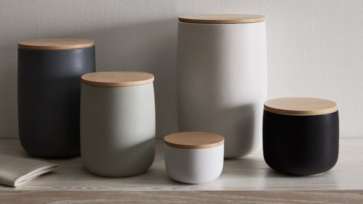 West Elm Kaloh Stoneware Kitchen Canisters