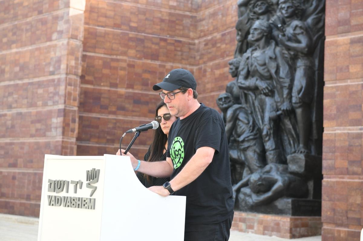 Gil Bonwitt, whose grandmother  was born in Tel Aviv in 1929 and served in Israel’s pre-state underground military, speaks at Yad Vashem, the world's largest Holocaust museum, in Jerusalem. He's there with more than 800 South Floridians on a mission trip to Israel with the Greater Miami Jewish Federation.