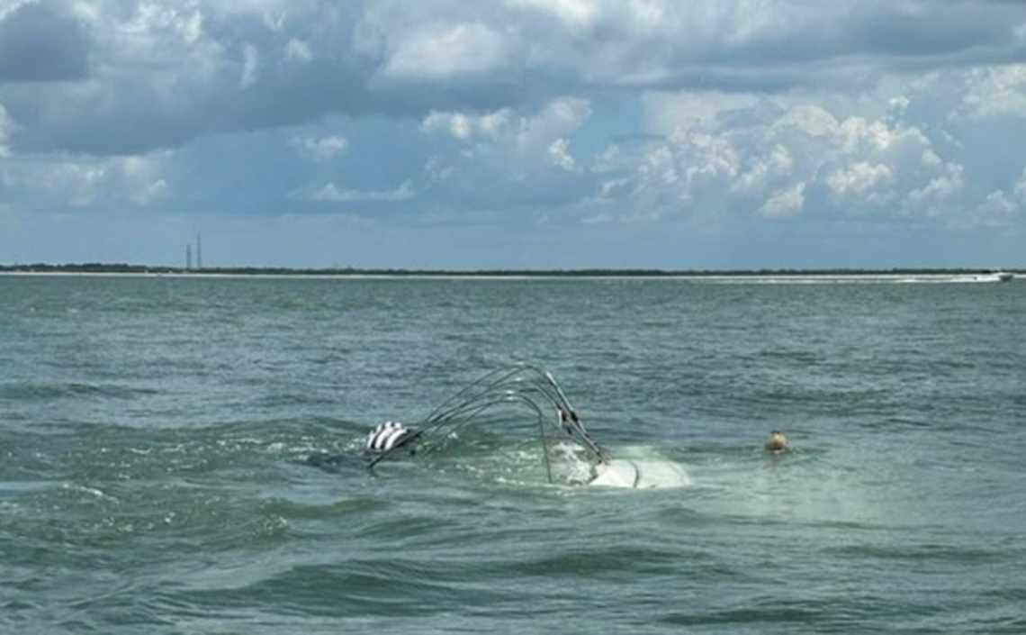 The vessel was marked to alert passing mariners of a hazard in the water, the U.S. Coast Guard reported.