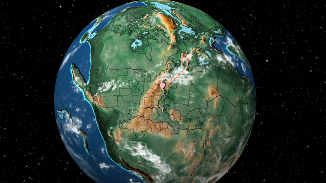 This interactive map lets you plug in any address to see how it’s changed between the Cryogenian Period to the present day. (Ian Webster/Ancient Earth)