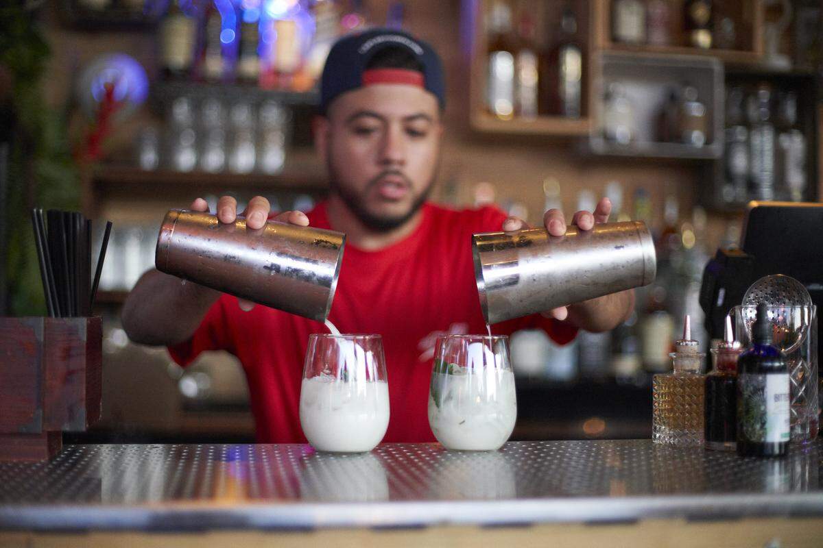 Order a drink at the outdoor bar while you plot your strategy.
