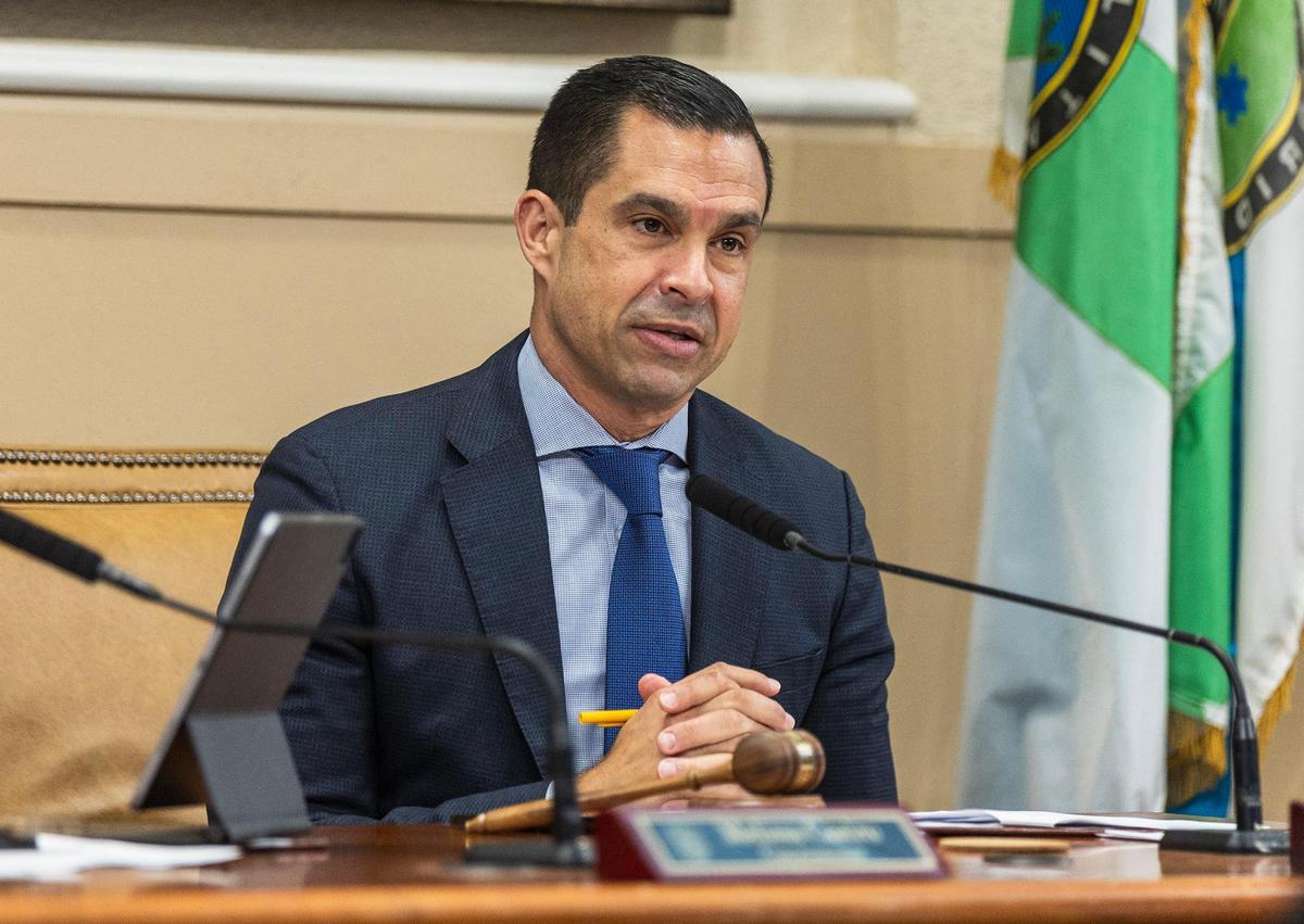 City of Coral Gables Mayor Vince C. Lago, speaks, during a meeting at City Hall, on Tuesday March 12, 2024.