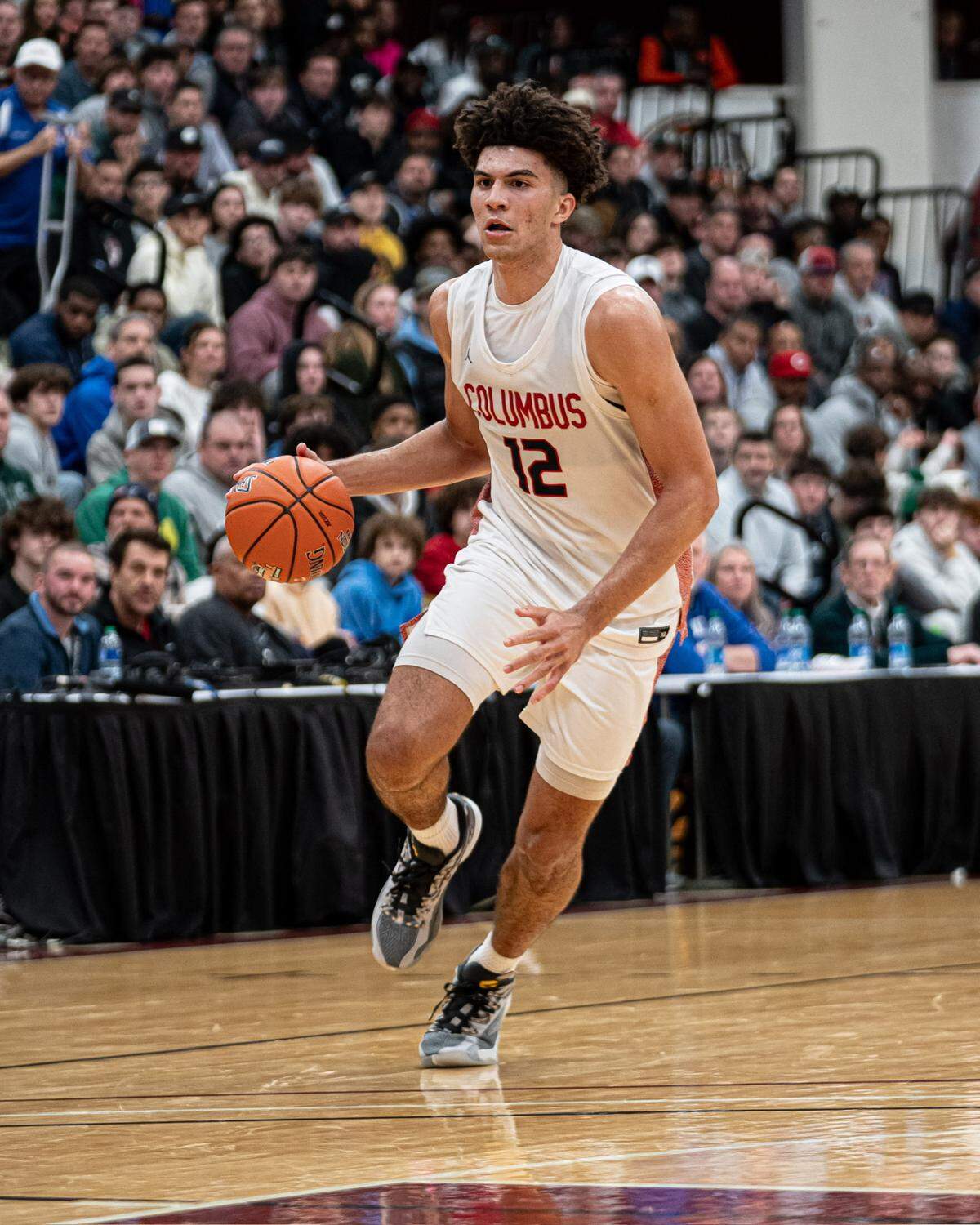 Columbus’ Cameron Boozer (12) is a five-star power forward in the 2025 recruiting class who is signed to play at Duke.