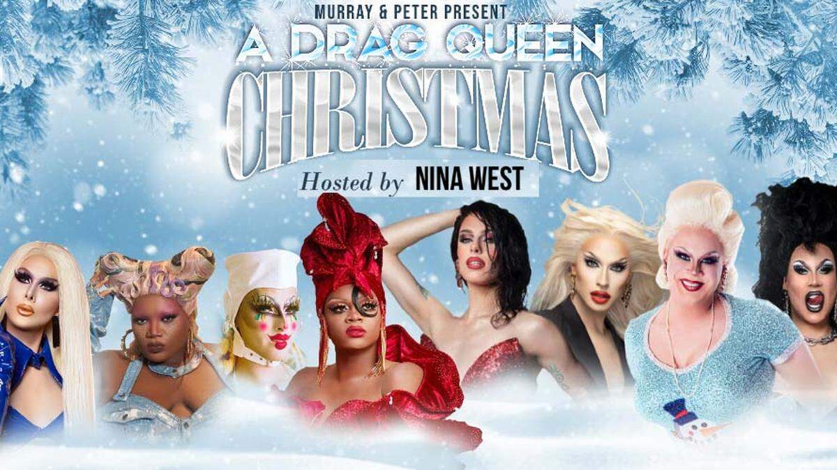This is the publicity image for the ‘Drag Queen Christmas’ show at the Broward Center for the Performing Arts.