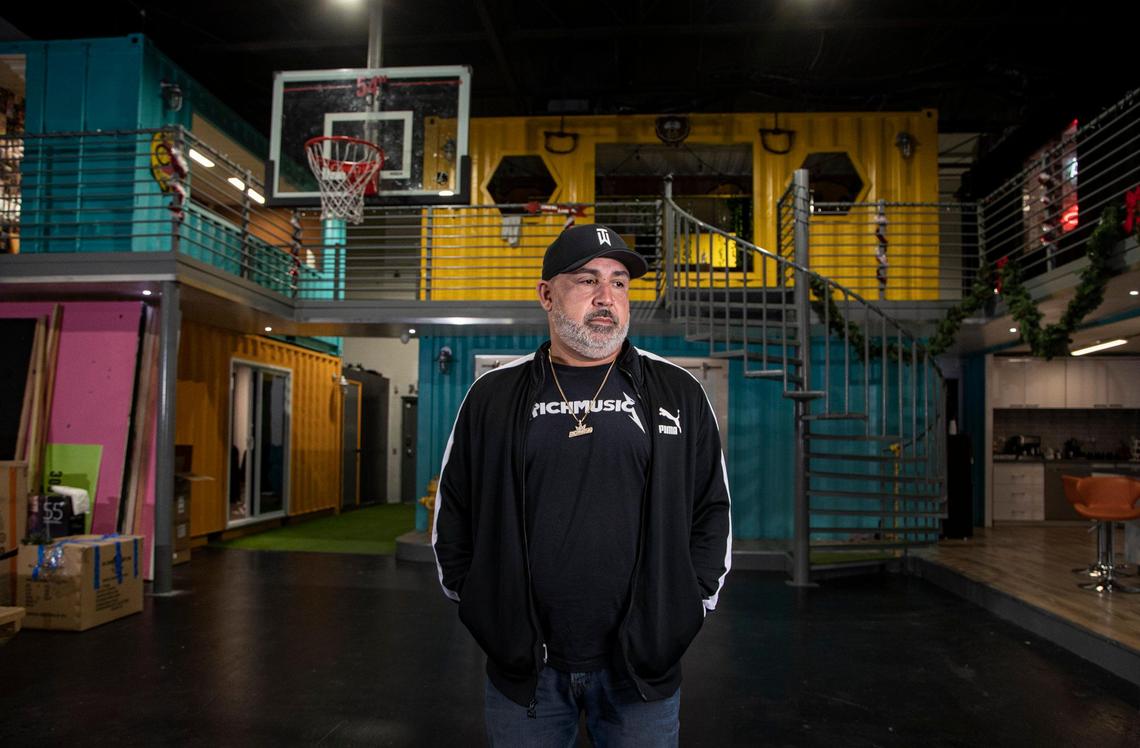 Rich Mendez, CEO of Rich Music Inc, at his studio in Wynwood. Rich Music is a boutique independent record label, aimed at cultivating a diverse roster of undiscovered and upcoming Latin music talent. Mendez is fighting a stiff prison sentence in Texas for a white-collar crime.