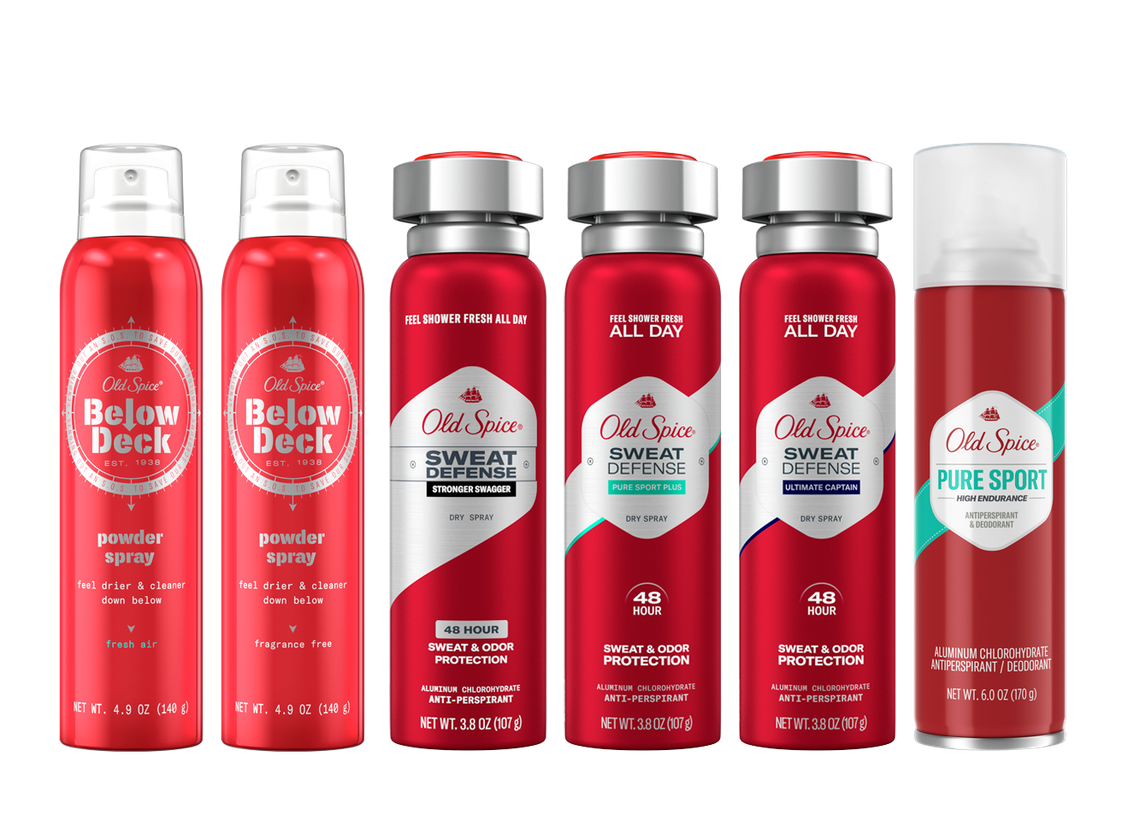The recalled Old Spice antiperspirant sprays