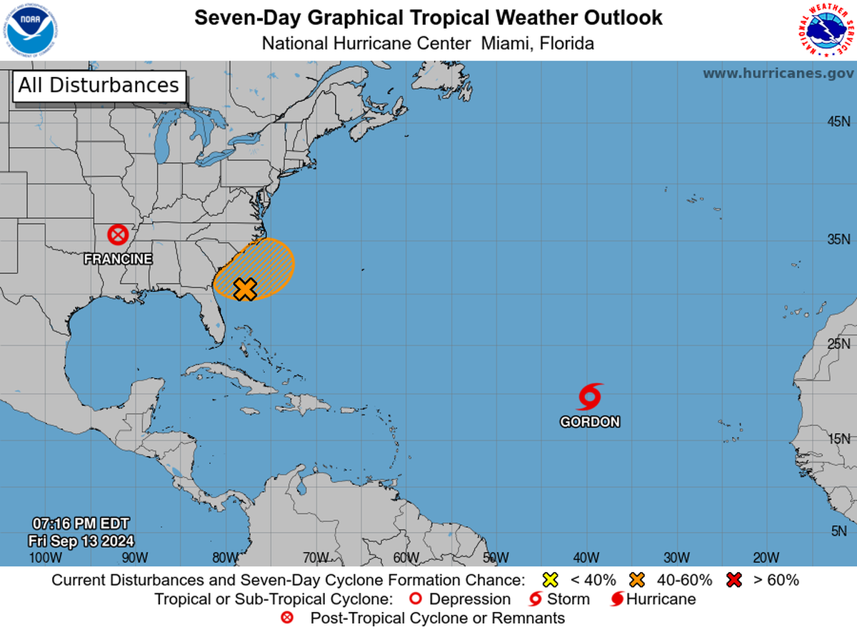 The hurricane center tracking only one disturbance in the Atlantic Ocean.