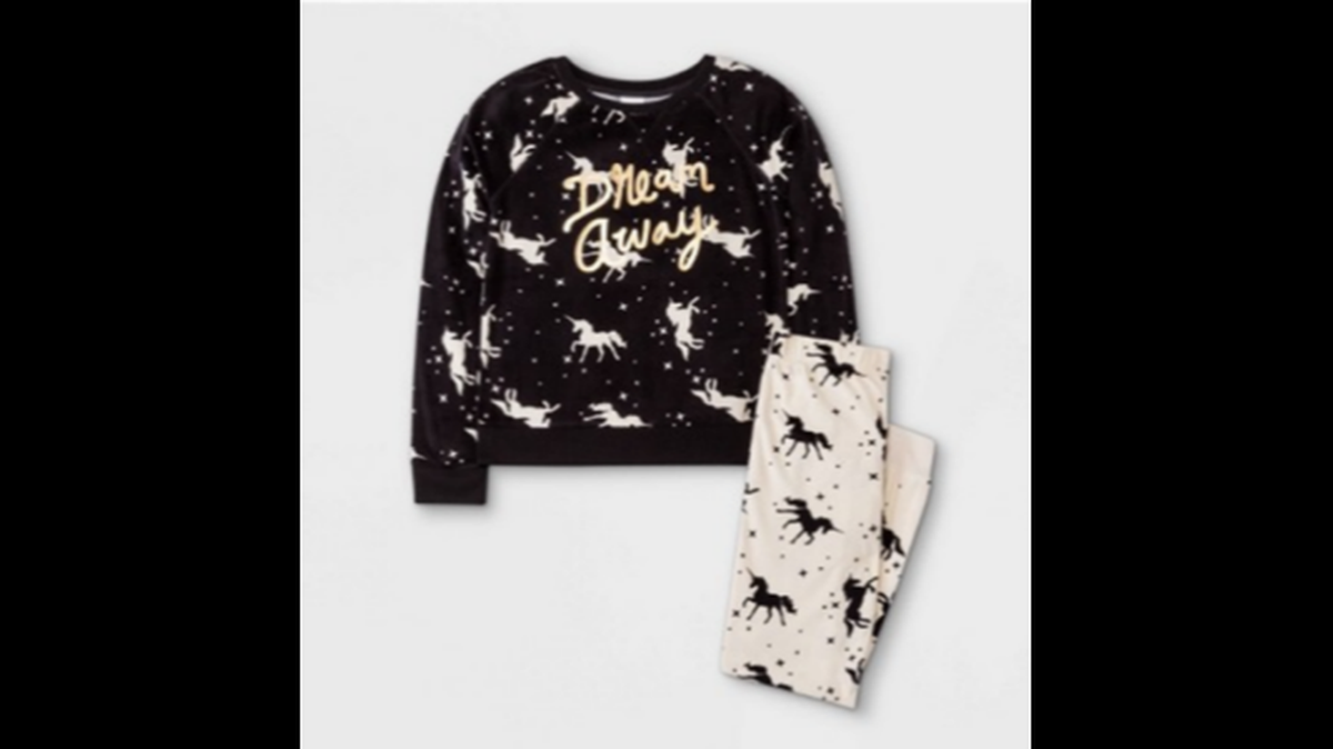 Target Cat & Jack Unicorn Cozy Pajama Set.