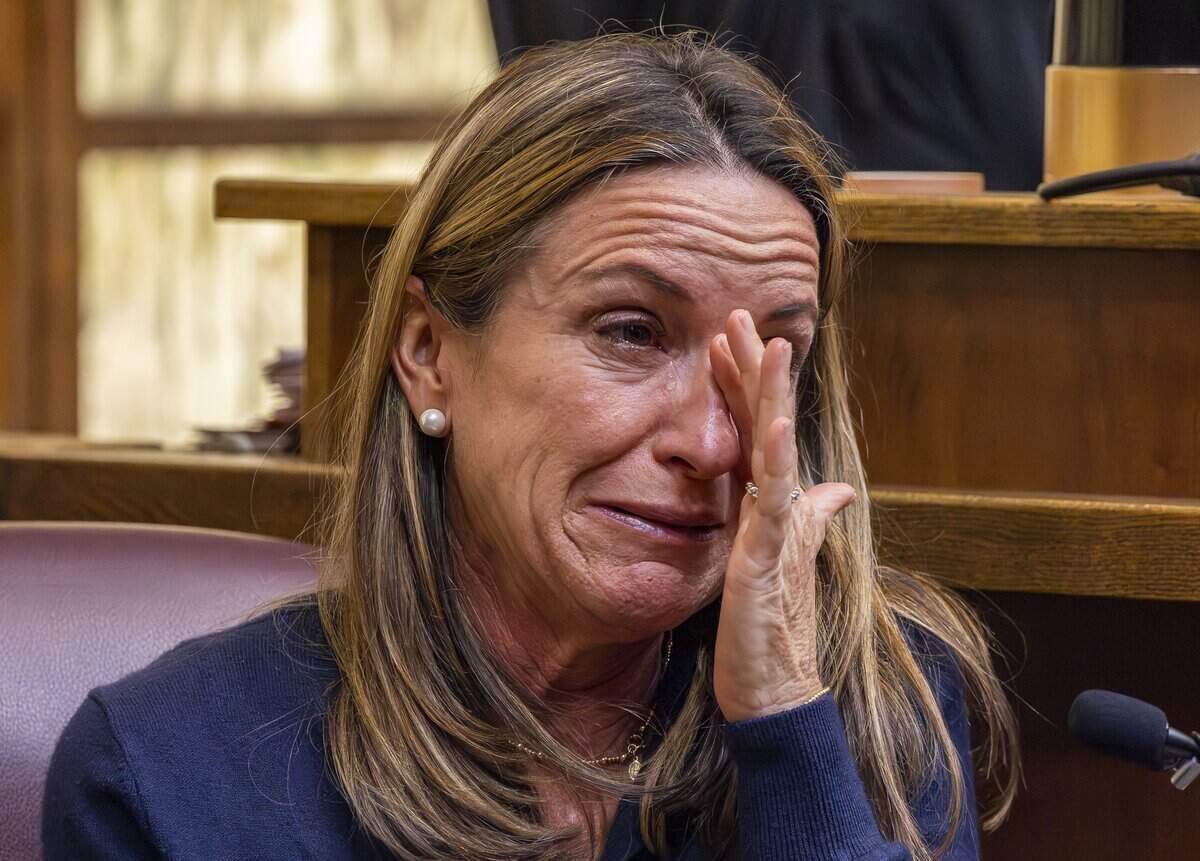 Cecilia Pino reacts as she testifies during the George Pino trial at the Richard E. Gerstein Justice Building on Tuesday, June 16, 2026, in Miami, Fla. Pino is charged in connection to the boat crash that killed 17-year-old Lucy Fernandez in 2022.