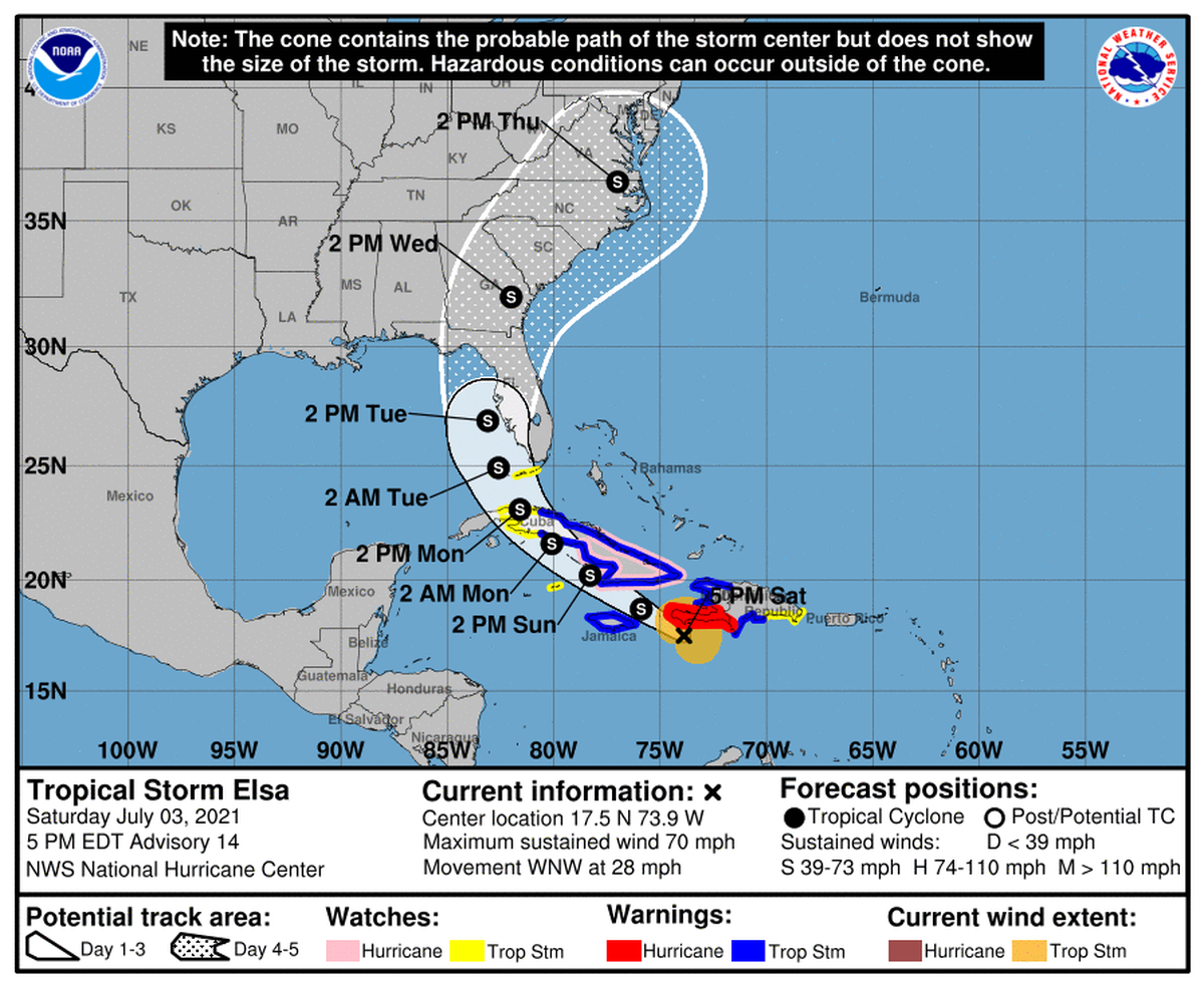 Tropical Storm Elsa could impact Florida early next week, forecasters said.