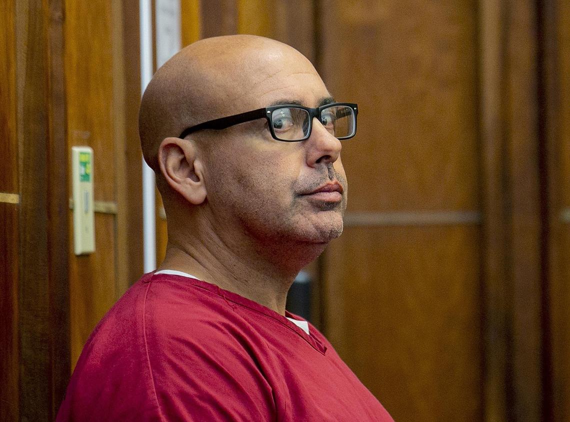 Miami-Dade Police Lt. Braulio Gonzalez sits in the courtroom accused of molesting a young girl on Thursday, October 4, 2018