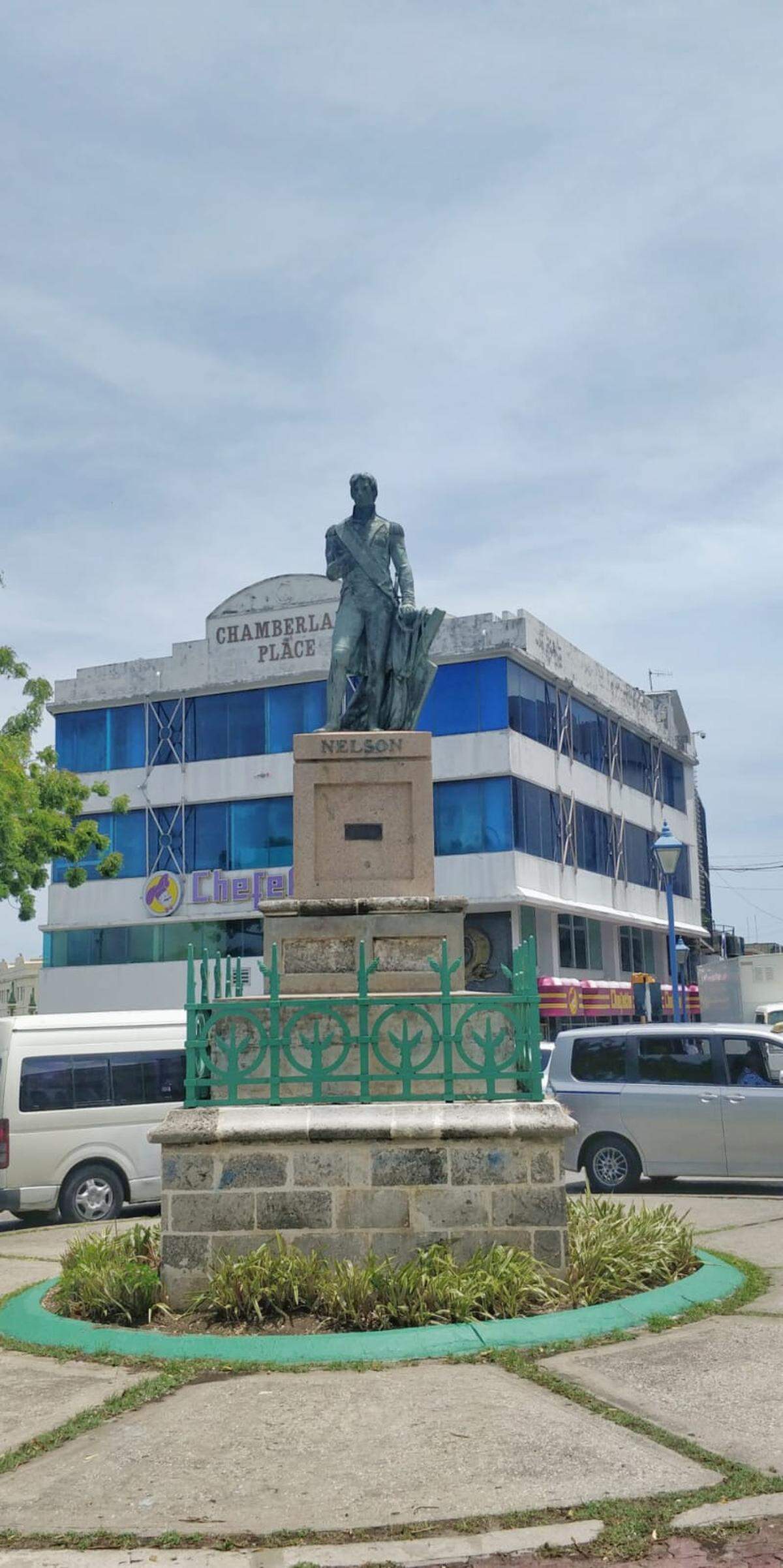 This statue of British Naval Admiral Horatio Nelson stands in National Heroes Square in Bridgetown, Barbados. An online petition is seeking its removal.