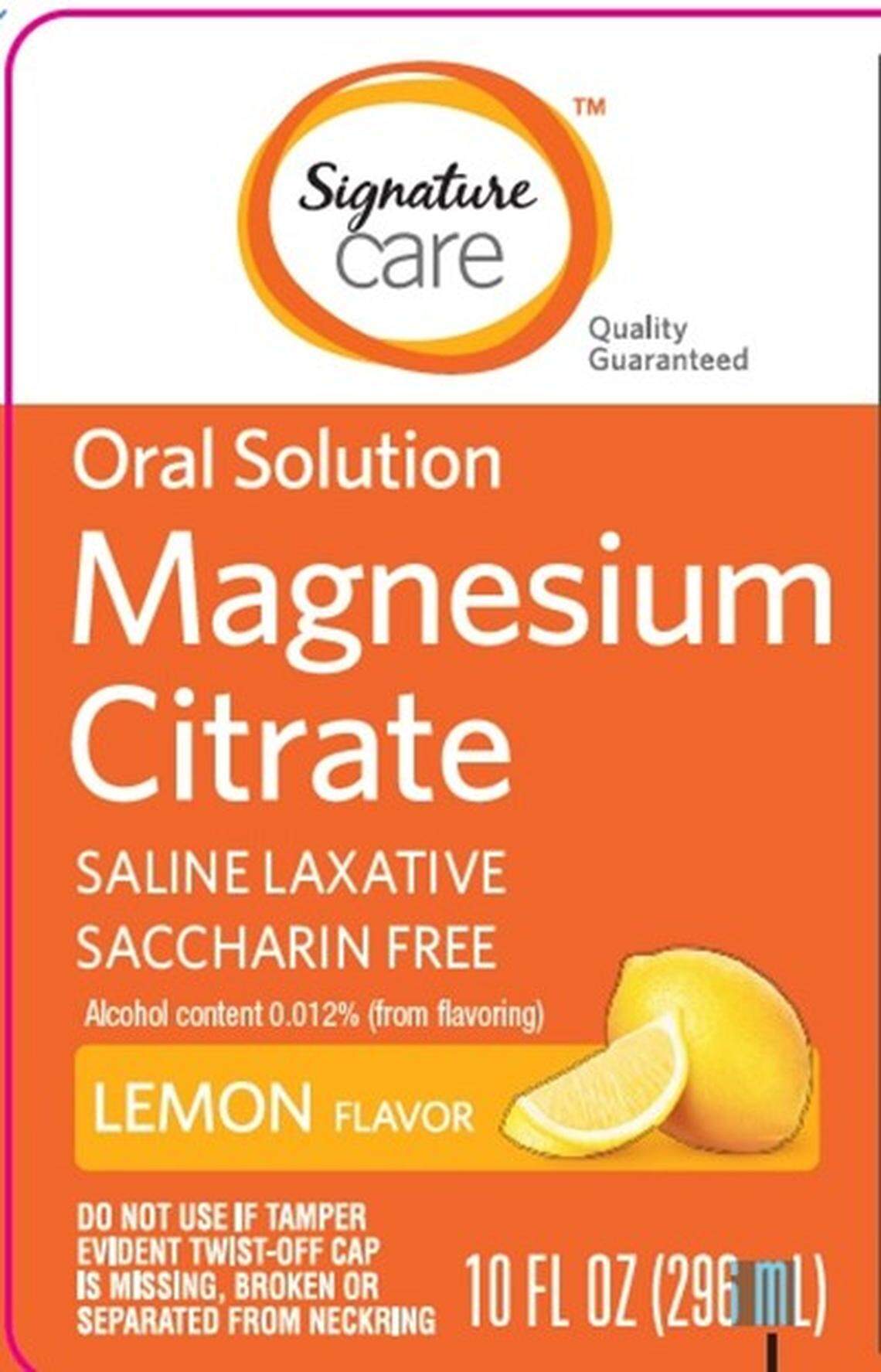 Signature Care Magnesium Citrate Saline Laxative Lemon Flavor