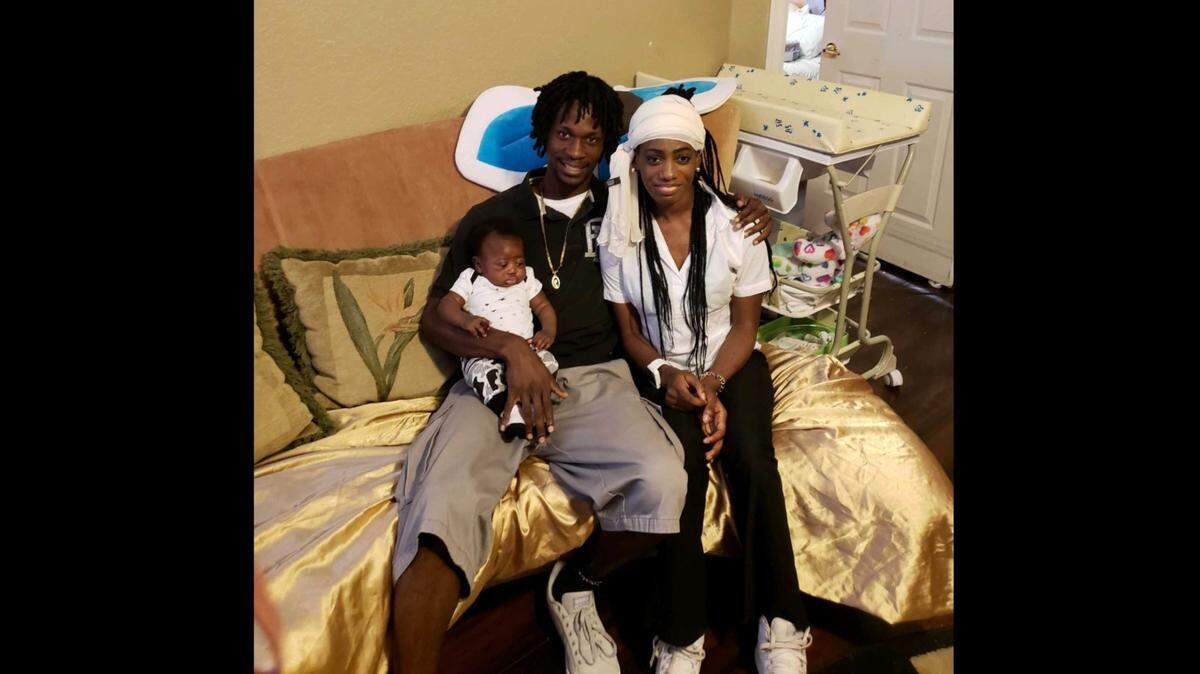 Alysha Princess Cesaire with her son, Elijah Bastien, and the boy’s father, Nickel Bastien.