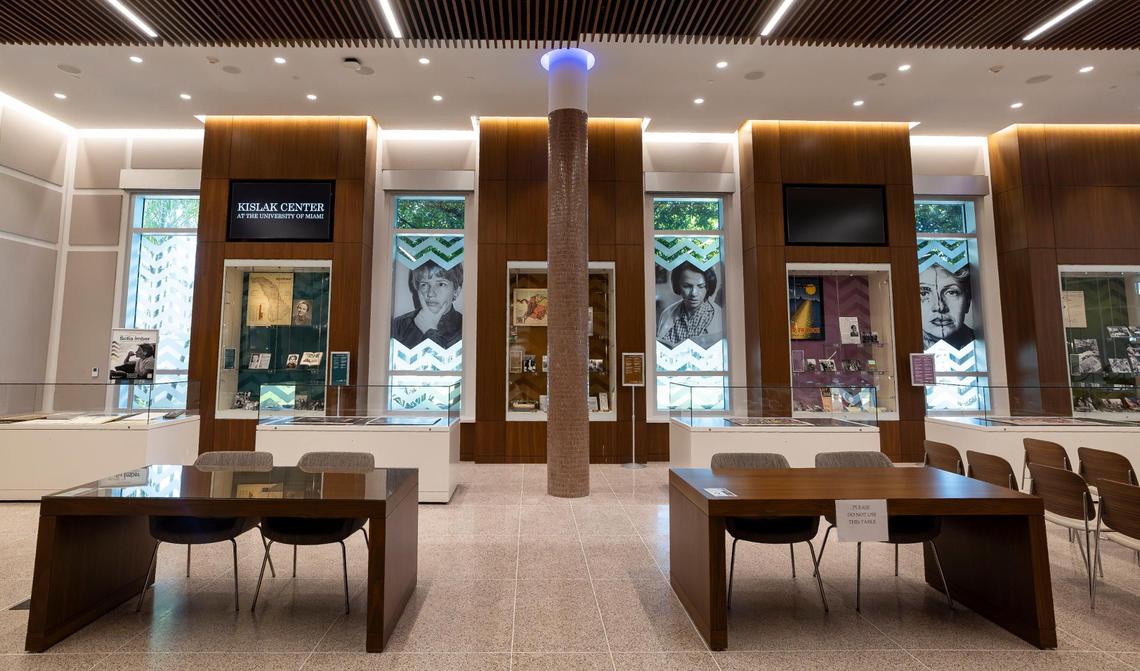 A view of the Kislak Center reading room at the University of Miami’s special collections library, which holds thousands of rare, historic and unusual books, manuscripts, documents and volumes of ephemera that are available for inspection to the public.