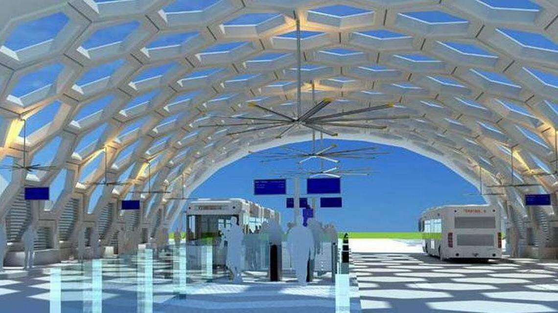 Rendering of a rapid busway station of the future in South Miami-Dade County.