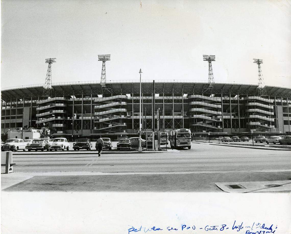 North side Orange Bowl, with Northwest Seventh Street in the foreground.