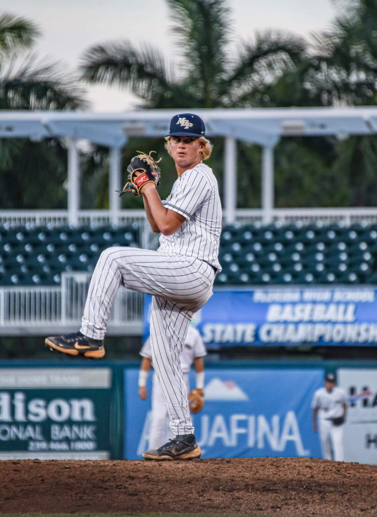 Riley Luft will form part of a tough starting pitching rotation for the North Broward Prep Eagles as they chase another state baseball championship.