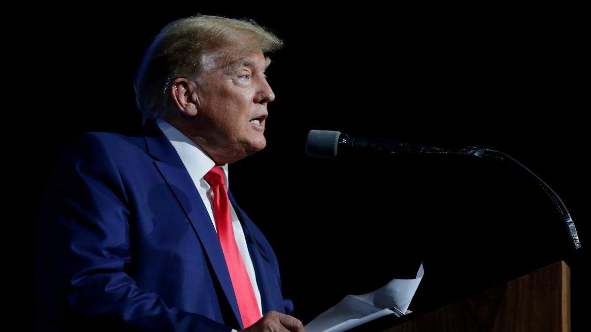 Former President Donald Trump speaks during the Leadership Forum at the National Rifle Association Annual Meeting at the George R. Brown Convention Center Friday, May 27, 2022, in Houston.
