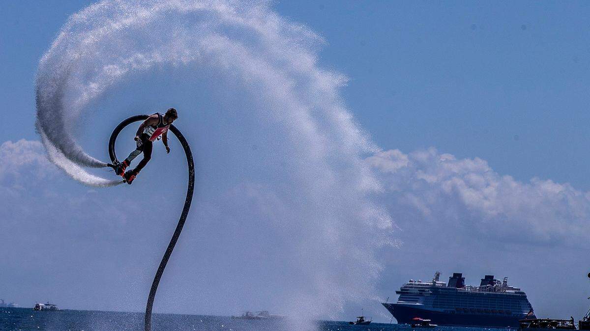 Members of the Free Style Connection Team perform during The National Salute to Americas Heroes Air and Sea Show presented by Hyundai in Miami Beach. on Saturday, May 29, 2021.