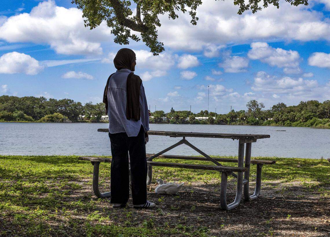 A Dreamer student named Faten, her family immigrated from West Bank when she was 5, and is a now-former FAU communications student. She was less than 10 credits away from graduating before she lost access to in-state tuition, and is now planning to finish her degree at Lynn University with the help of a new scholarship partnership with TheDream.US. on Saturday , July 26, 2025.