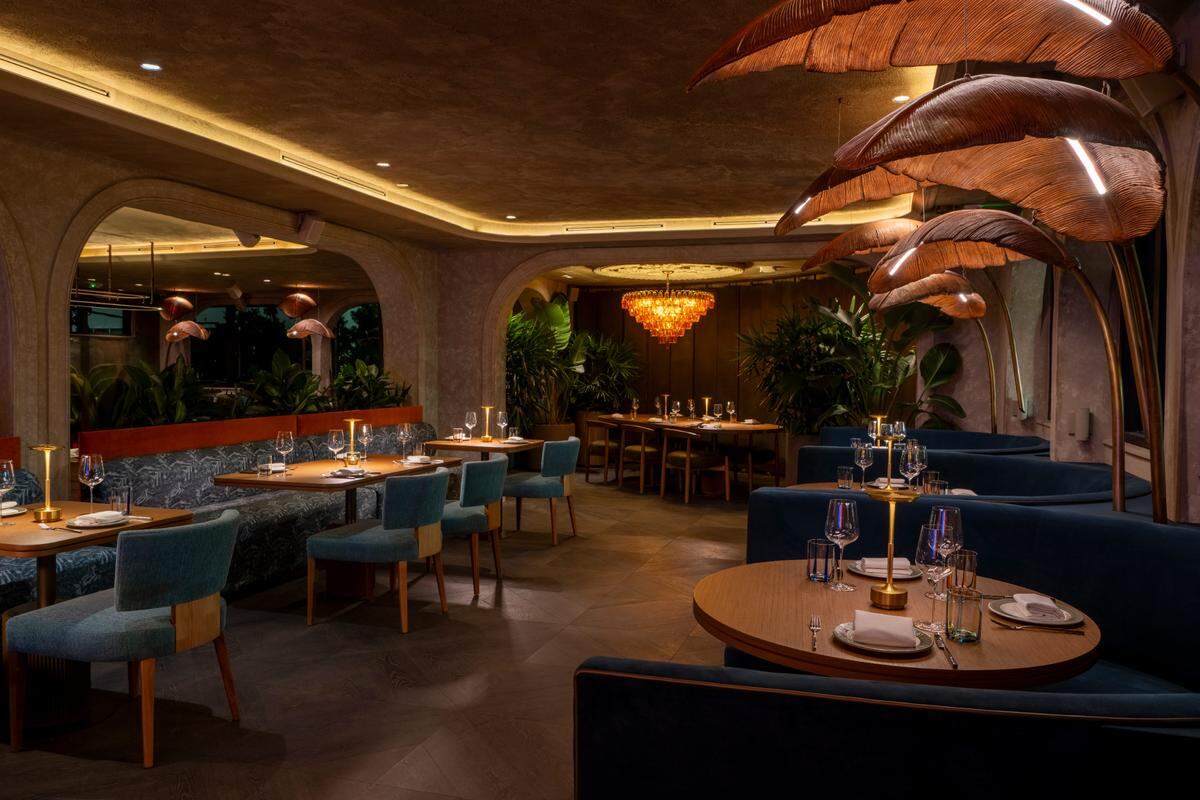 The glamorous Nikai at Harbour Club, a Japanese restaurant located on the second floor of the new venue, modeled on luxurious London private clubs.