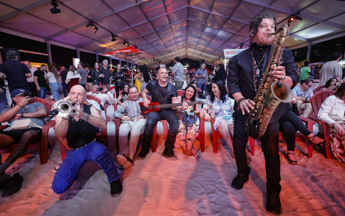 Private Stock Band performs during the annual Burger Bash hosted by Rachael Ray as local burger restaurants compete to make the best burgers on Thursday, February 19, 2026.