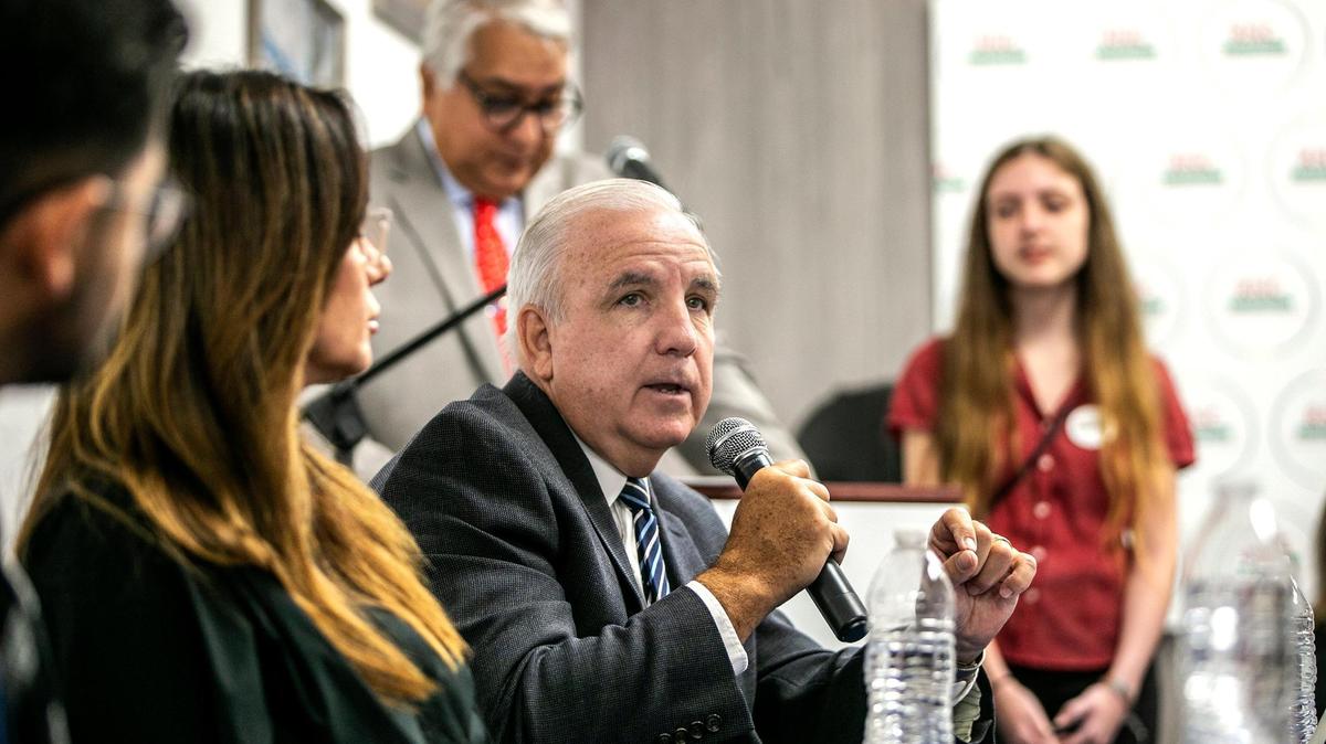 U.S. Rep. Carlos Gimenez speaks during a roundtable hosted by the Republican National Committee in Doral on Wednesday June 08, 2022.