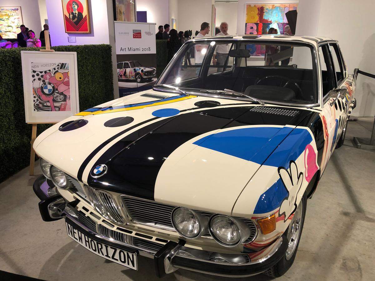 Heiner Meyer repainted a BMW E3, now on view at Art Miami 2018.