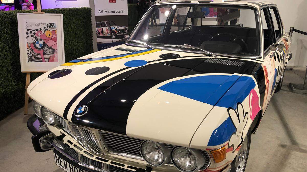 Heiner Meyer repainted a BMW E3, now on view at Art Miami 2018.
