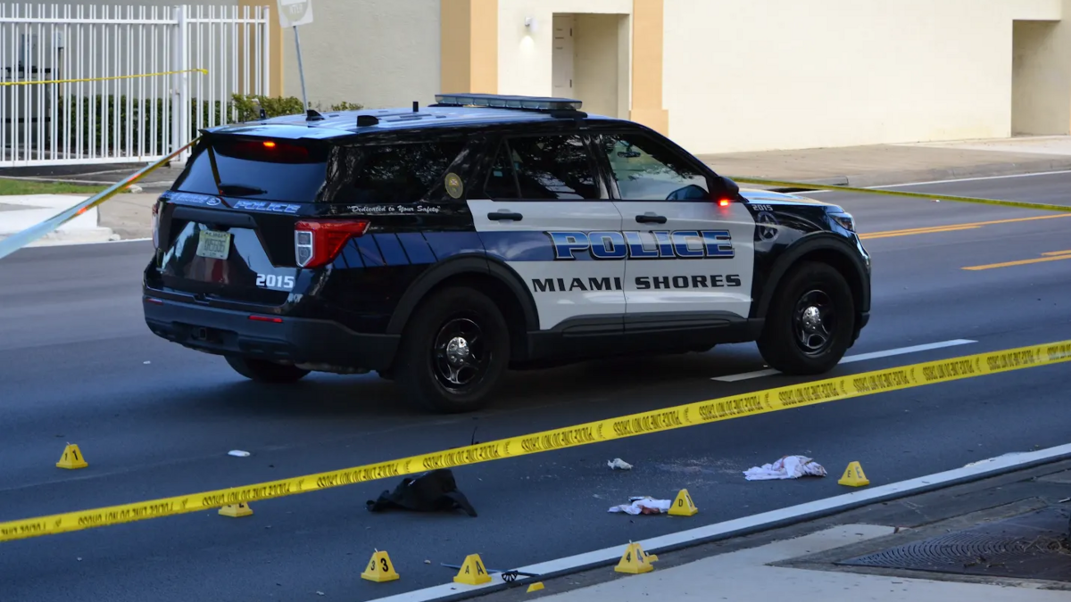 Miami Shores police investigate a crime scene where an officer allegedly shot someone on Sunday, June 21, 2026.