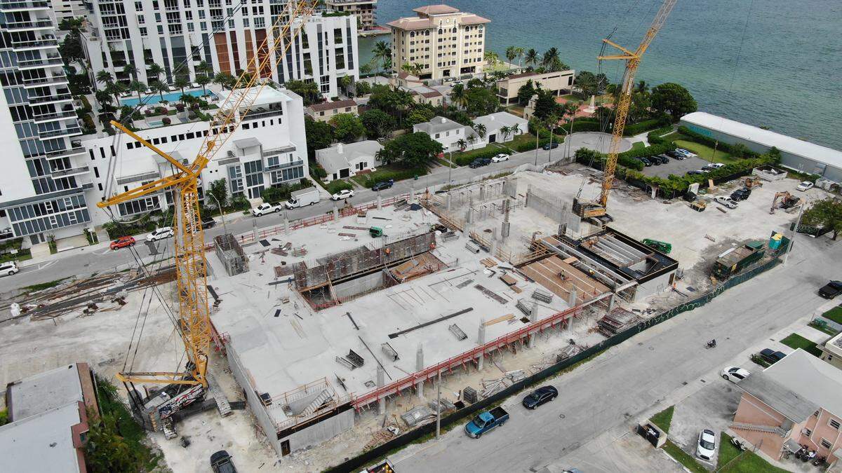 This photo taken Oct. 15, 2018 shows vertical construction has commenced on the 57-story Missoni Baia Miami tower at 777 NE 26th Terrace in Edgewater. The building is scheduled to be complete by late 2020.
