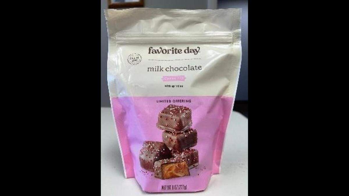 Favorite Day Valentine’s Milk Chocolate Covered Caramels with Nonpareils were sold only at Target stores