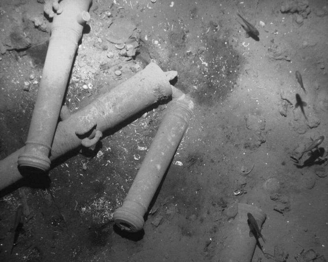 Colombia says it has discovered the site of the Spanish galleon San José, which sunk off the coast of Cartagena in 1708. The shipwreck is the subject of a long-running legal dispute and is thought to be worth billions. The cannons, pictured here, were key to identifying the galleon, authorities said.