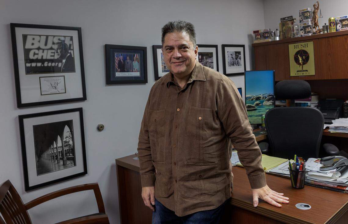 Attorney Michael A. Pancier talks about the increase of health insurance premiums at his office in Pembroke Pines, on Thursday, March 25, 2026.