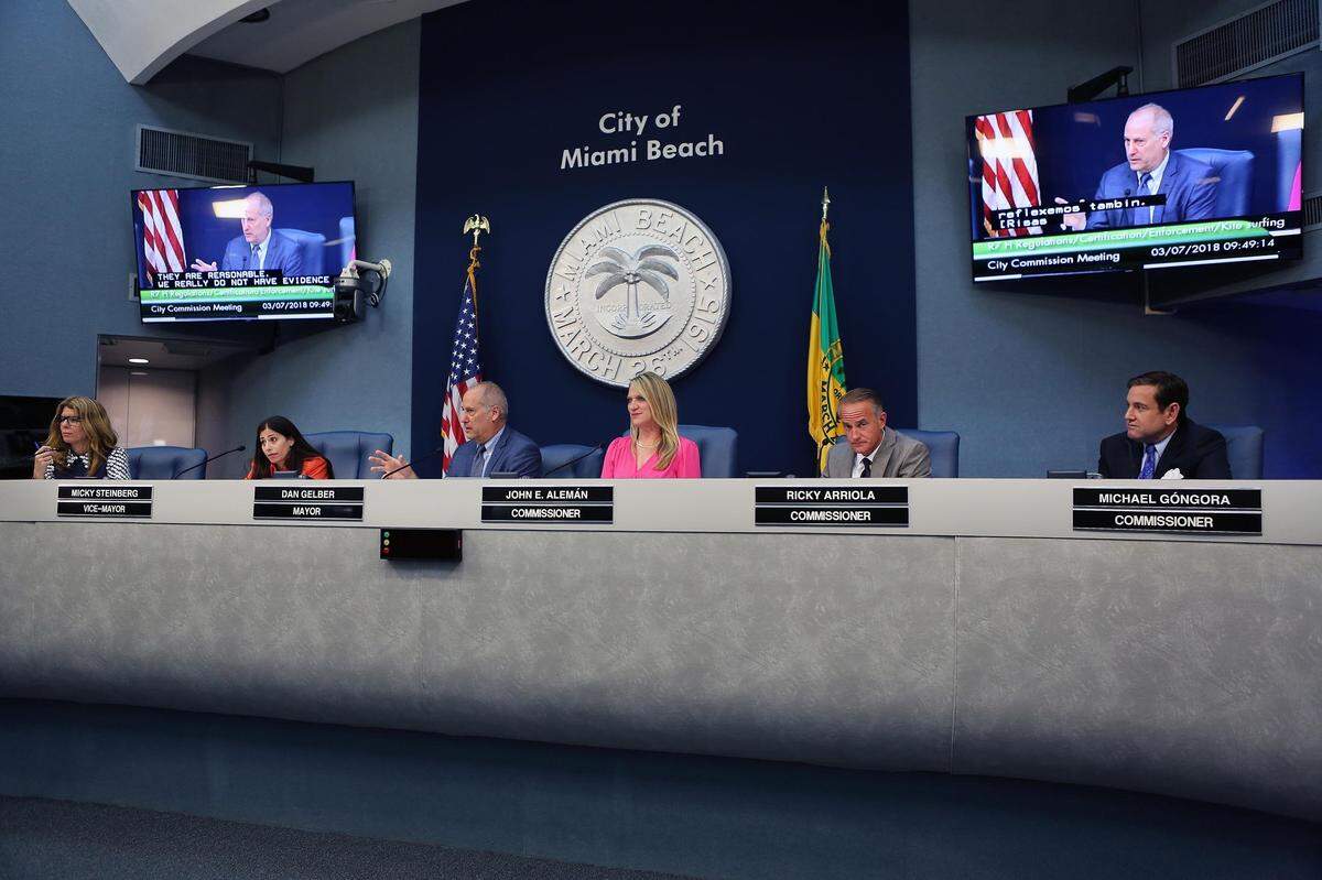 Miami Beach commissioners meet for a monthly meeting on Wednesday, March 7, 2018, at Miami Beach City Hall.