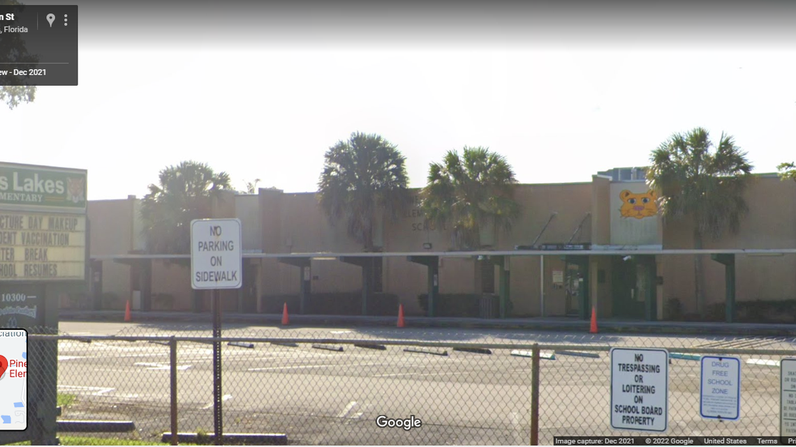 A teacher was “allegedly battered” by a student at Pines Lakes Elementary in Pembroke Pines, police said.