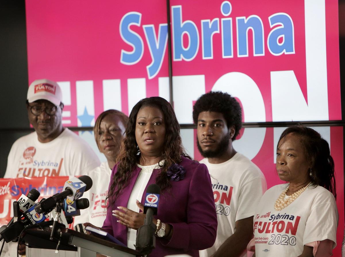 Sybrina Fulton, Trayvon Martin’s mother, at her announcement a year ago that she is running for the Miami-Dade County Commission.