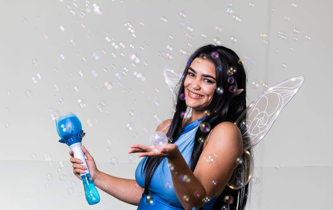 Maria Alvarez cosplays as Silvermist from the Tinker Bell series.