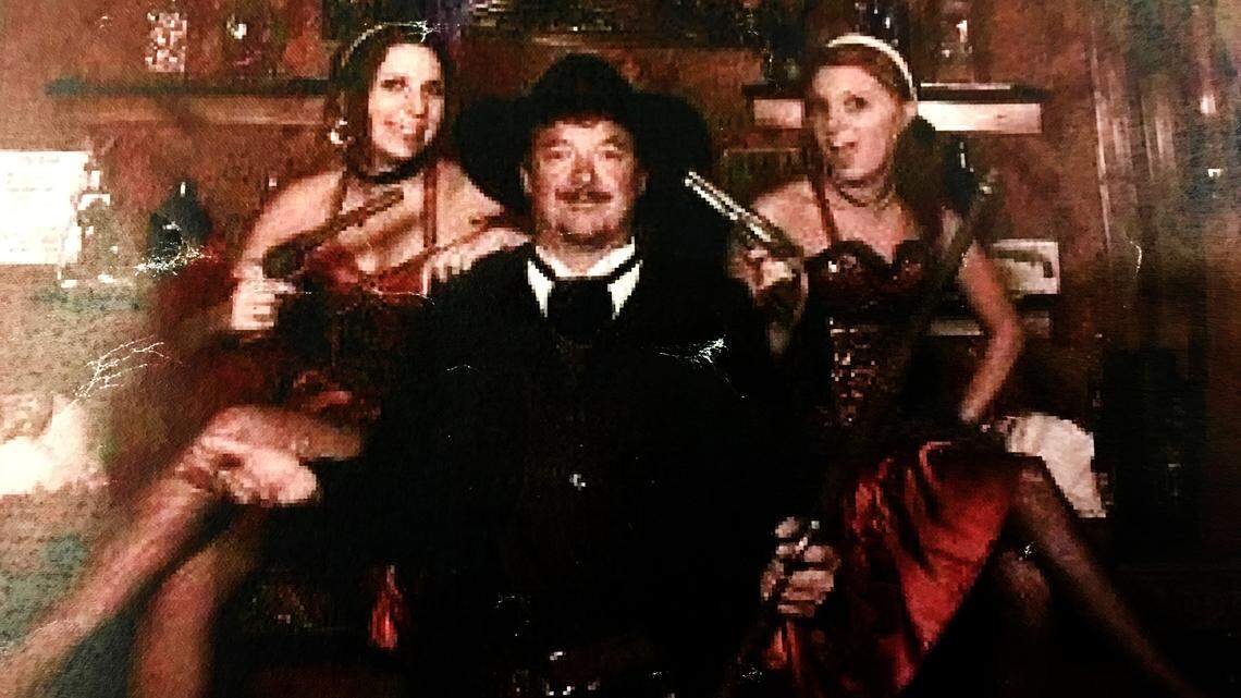 Steve Shiver in period getup at Ghost Town the Sky. The amusement part went bust and parts of the property slid down the mountain for lack of a retaining wall, damaging homes.