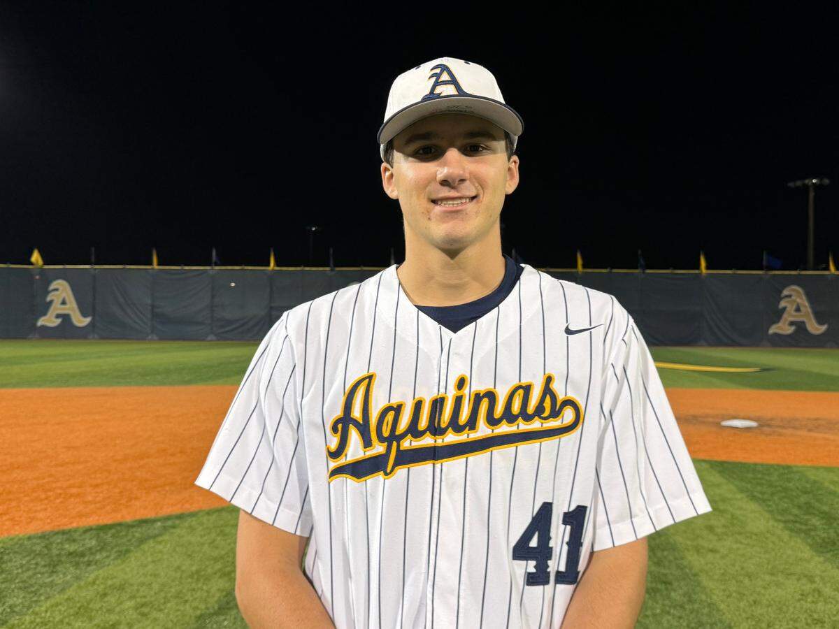 St. Thomas Aquinas pitcher Anthony Ciscar picked up the win on Wednesday night when the Raiders beat defending national champion Stoneman Douglas 7-3 at Aquinas.