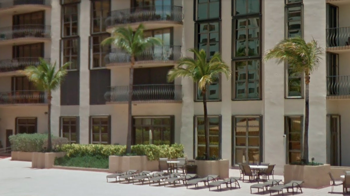 A view of the Champlain Towers South Condo planters located on top of a structural slab that appeared to have caved into the garage minutes before the building above collapsed, according to video from a witness.